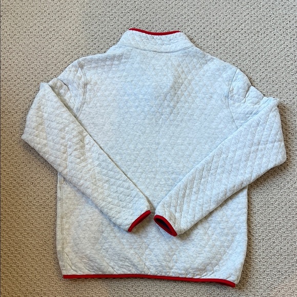 Women’s Marine Layer Quilted Sweater with Red Accents - Picture 4 of 4